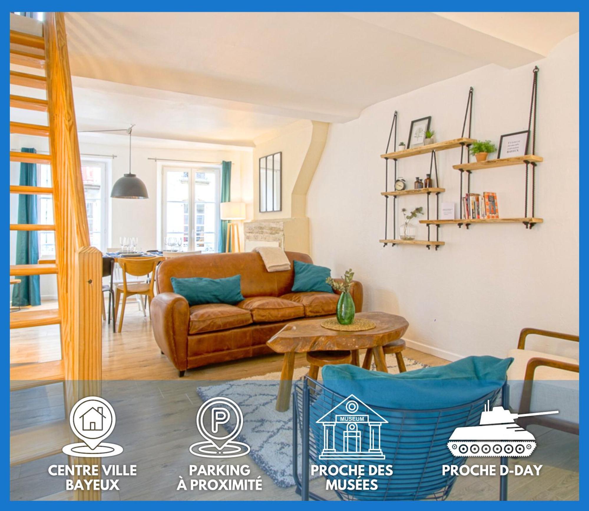 Freedom Grand Triplex Lumineux Decoration Contemporaine - Plein Centre Historique Bayeux - Parking Gratuit A Proximite Proche Commerces Restaurants - Plages Du Debarquement Exterior photo